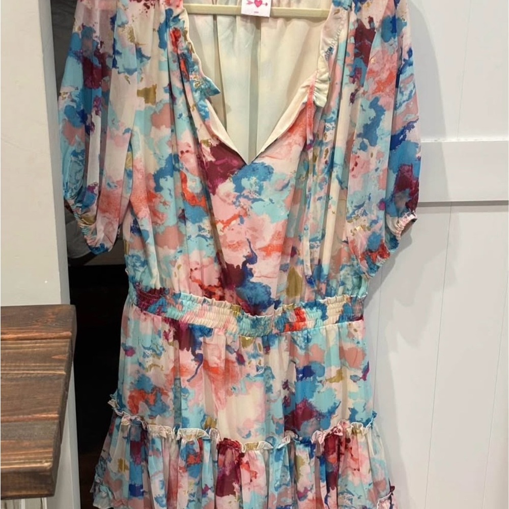 Colorful Abstract Print Dress